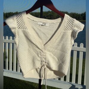 Madewell Cream Knit Crop Top